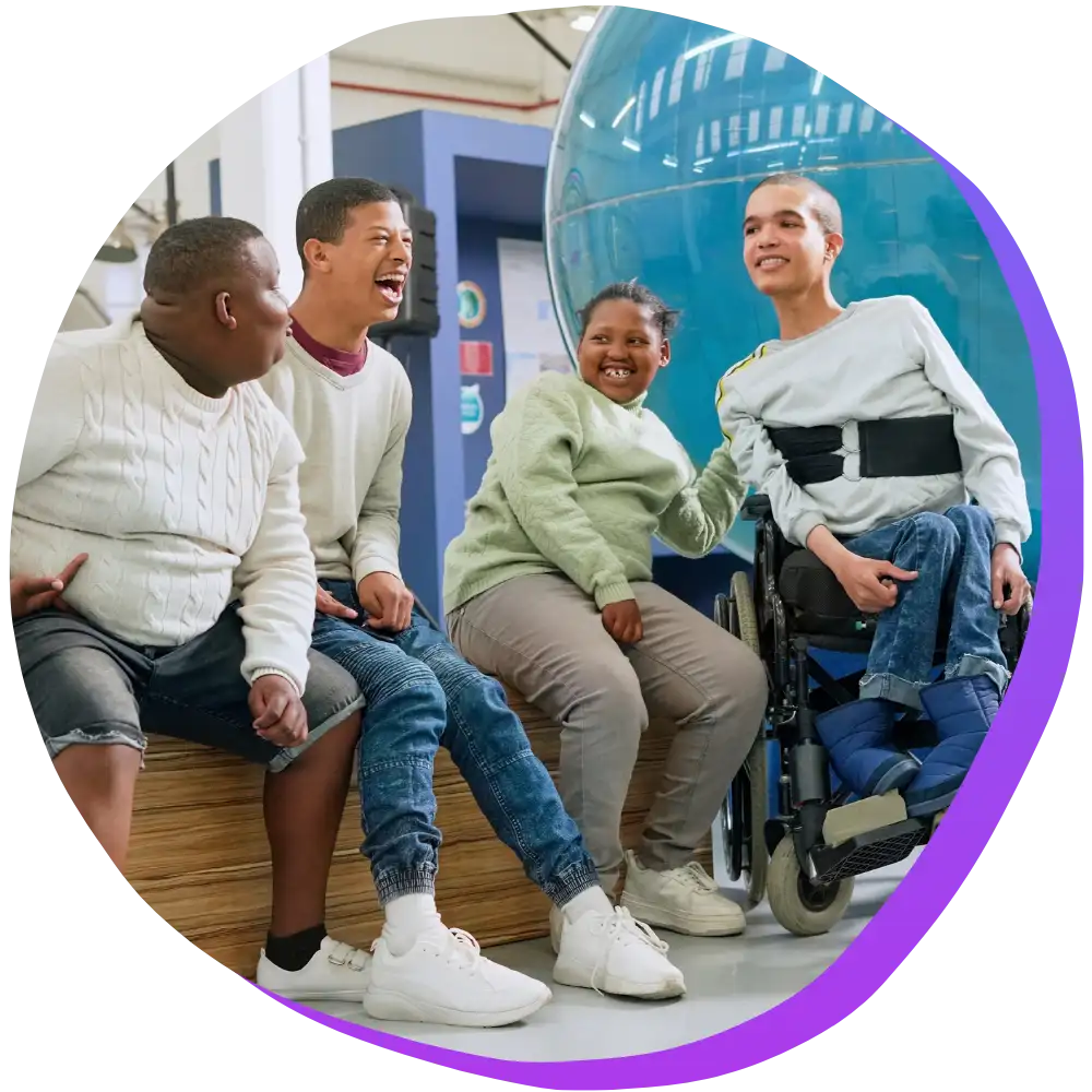 Group of friends laughing together