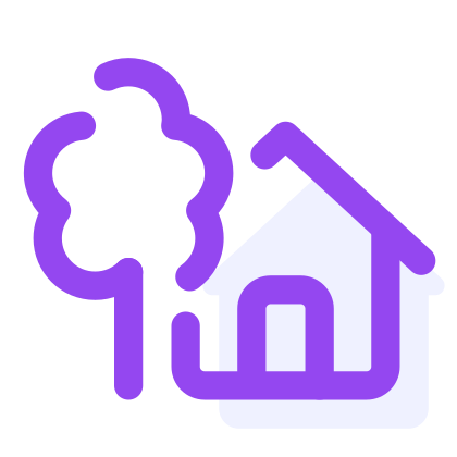 Cartoon house and tree